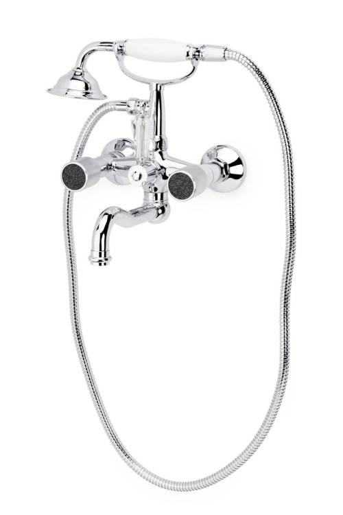 Смеситель для ванны Boheme Royal Crystal black 273-Royal/CRST black хром, переключатель черный SW