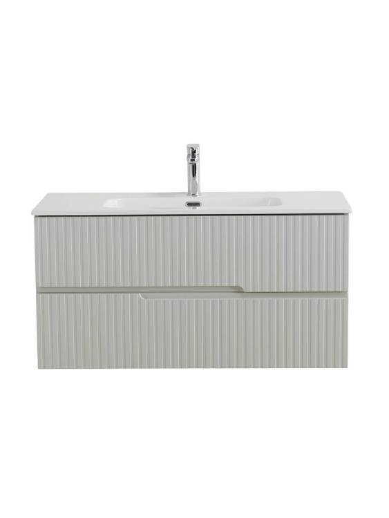 Тумба с раковиной Cezares Duet-N 100 серый жемчужный, раковина CZR-8095-100