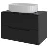 Тумба с раковиной Orange Line Li-70TubMDF+B04-600W черный матовый, 70 см