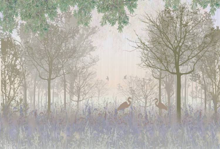 3D Фотообои Artegrafico «Цапли в туманном лесу» FN-045 акварель