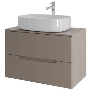 Тумба с раковиной Orange Line Li-80TuLMDF+B08-600W латте матовый, 80.5 см