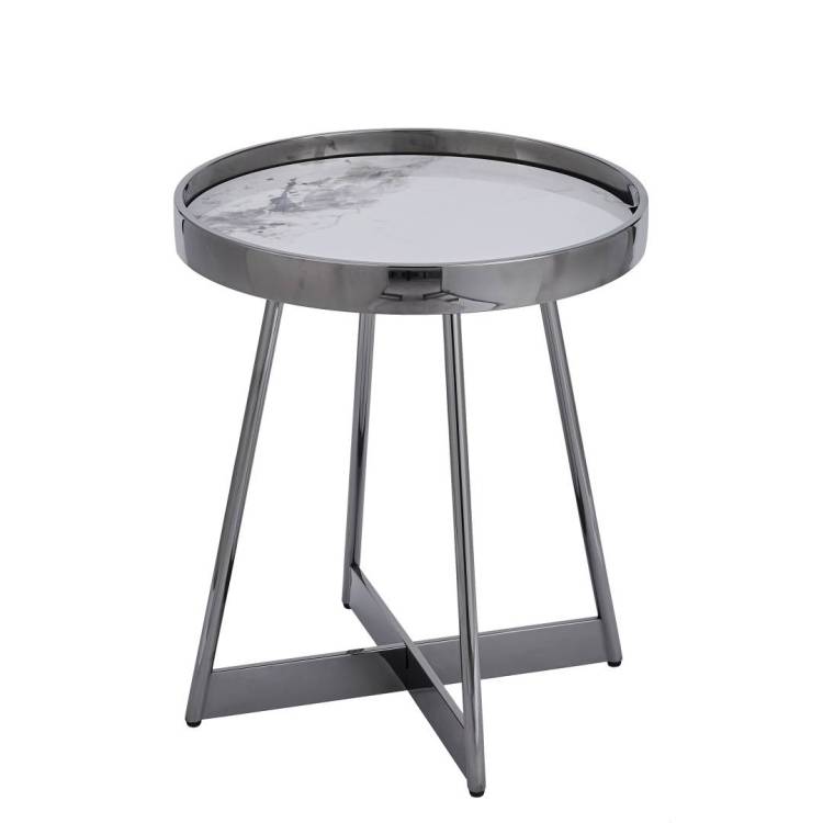 Стол журнальный Stool Group Гера EET-280-GM белая керамика 50x50x55