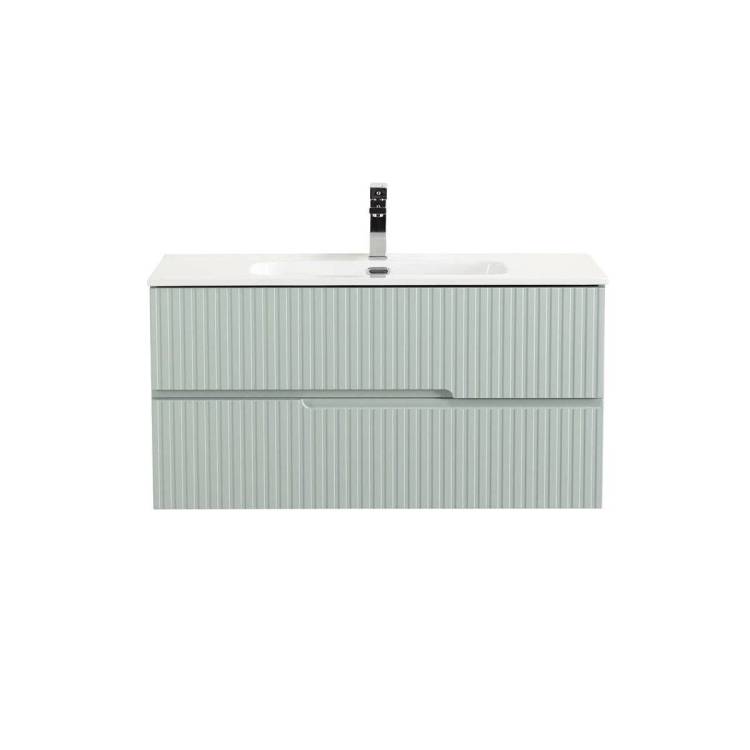 Тумба с раковиной Cezares Duet-N 100 зеленый жемчужный, раковина CZR-8095-100