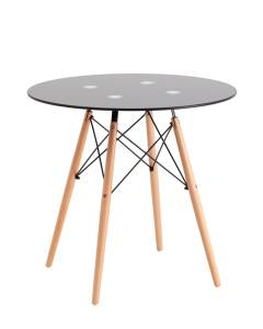 Стол Stool Group Eames DSW CHAD BLACK v.2 стеклянный черный 80x80x74