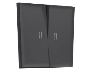 Лицевая панель для 2-клавишного выключателя с подсветкой Ambrella Volt Sigma SP9040 графит мягкое касание