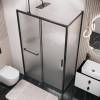 Душевой уголок Grossman Style 120.K33.05.1110.21.02 профиль черный матовый, стекло шиншилла, 110x100x195 фото 4