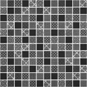 Мозаика Vidrepur Hydraulic Born Black (на сетке) 31.5x31.5