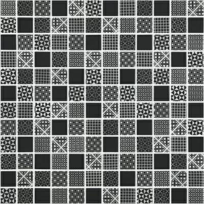 Мозаика Vidrepur Hydraulic Born Black (на сетке) 31.5x31.5