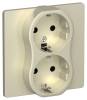 Розетка 2-местная с заземлением IEK Flite FI-R21C-16-1-K37 шампань