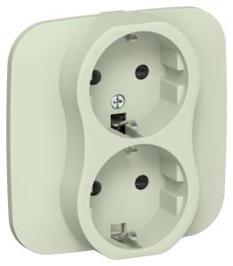 Розетка 2-местная с заземлением и шторками IEK Flite FI-R24A-16-K92 панг