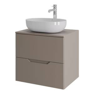 Тумба с раковиной Orange Line Li-60TuLMDF+B05-480W латте матовый, 60 см