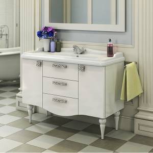 Тумба с раковиной Comforty Монако-120 00003132224 напольная,белый глянец