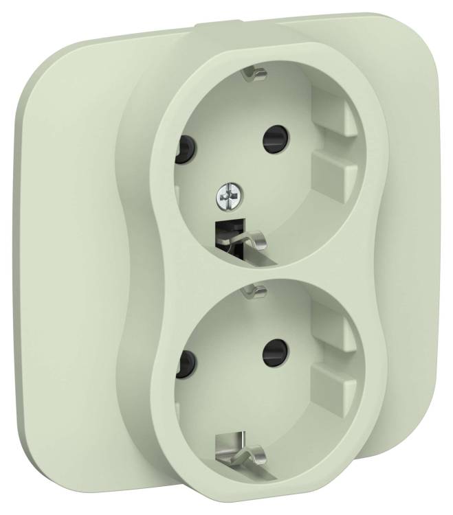 Розетка 2-местная с заземлением и шторками IEK Flite FI-R24A-16-K92 панг