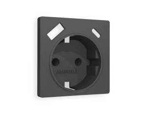 Лицевая панель для электрической розетки с заземлением со шторками 2USB A+C Ambrella Volt Alfa AP9100