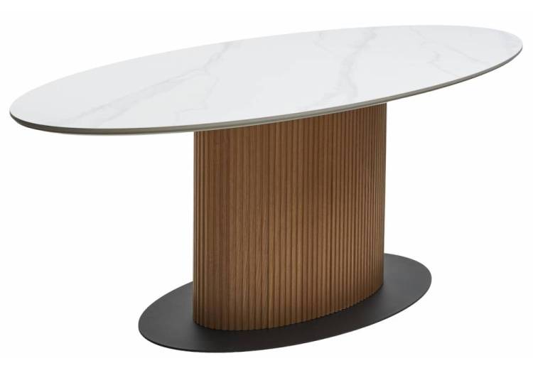 Стол Woodville Cary 584832 белый мрамор M326, oak 220x90x76