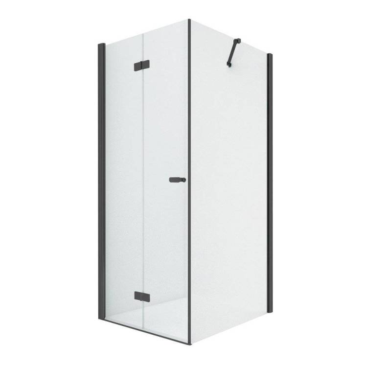 Душевое ограждение NEW TRENDY NEW SOLEO BLACK складные двери L 80x80x195 D-0234A/D-0114B (черный)