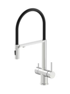 Смеситель для кухни AltroBagno Флуссо (Flusso) 050201 Ni с гибким изливом, никель