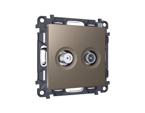 Комплект механизма TV розетки оконечной+SAT Ambrella Volt MA MA643310 темная бронза матовый