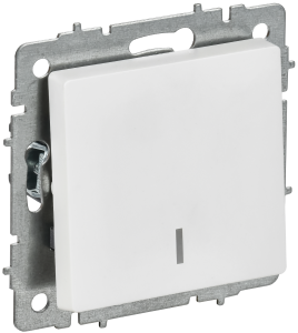 Выключатель 1-клавишный IEK Brite BR-V10-1-10-K91 арктический белый