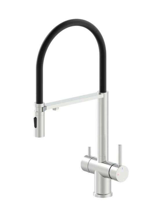 Смеситель для кухни AltroBagno Флуссо (Flusso) 050201 Ni с гибким изливом, никель