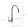 Смеситель для кухни Avrora Kitchen AV9002B с высоким гибким изливом, хром фото 7