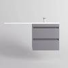 Тумба с раковиной Style Line Даллас Леон 120 подвесная, правая Люкс серая, Plus