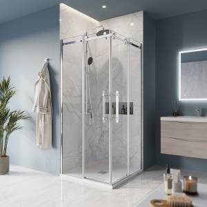 Душевой уголок BelBagno Marino MARINO-A-2-100-C-CR профиль хром, стекло прозрачное, 100x100