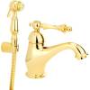 Смеситель для раковины Migliore Bomond 26887 с гигиеническим душем, золотой