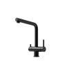 Смеситель для кухни Sancos Spin SC4015MB с вытяжным изливом и краном для фильтрованной воды, черный матовый