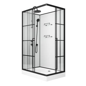 Душевая кабина Niagara Standart ST120/80/15QL/KL/BKT 1200х800х2150, профиль черный матовый, левая, 3 места
