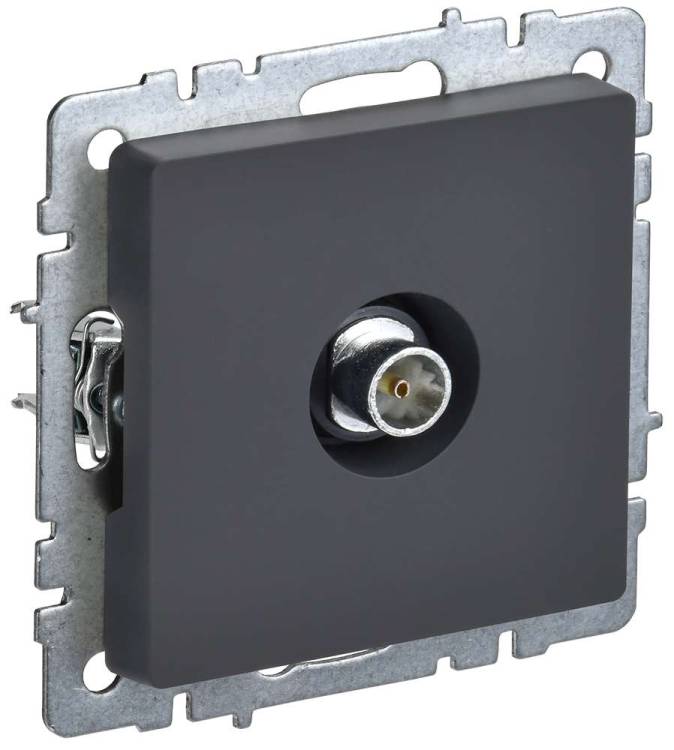 ТВ-розетка оконечная IEK Brite BR-A10-O-K53 графит