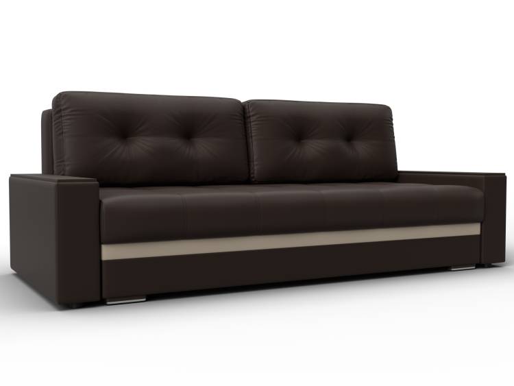 Диван прямой с декором Лига Диванов Лига-096 133429 Бежевый;Коричневый