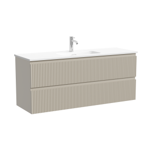 Тумба под раковину Sancos Snob R SNR120/39CE c двумя ящиками Soft close, Beige Soft, 119.5x39x50