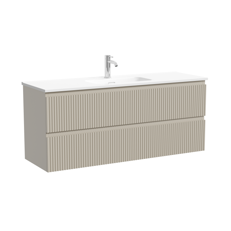 Тумба под раковину Sancos Snob R SNR120/39CE c двумя ящиками Soft close, Beige Soft, 119.5x39x50