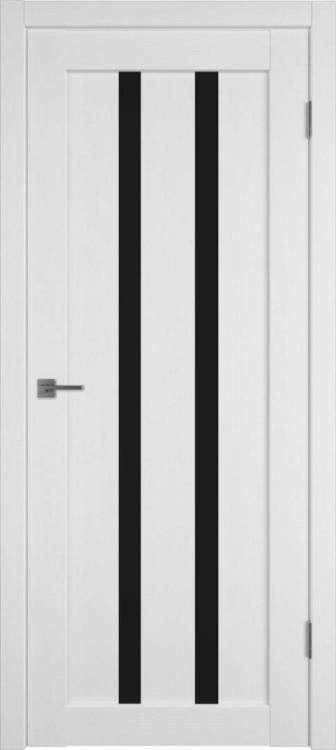 Межкомнатная дверь Владимирская Фабрика Дверей Atum 2 Snow стекло Black Gloss 600x2000