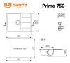 Мойка кухонная Ulgran Quartz Prima 750-07 уголь фото 2