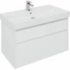 Тумба с раковиной Aquanet Nova Lite 100 белая глянцевая, 2 ящика фото 2