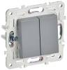 Выключатель 2-клавишный перекрестный IEK Skandy SK-V23-0-10-K03 серый