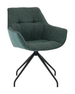 Кресло Stool Group Кимберли AV 344 W696/K15-K20PM-9005 зеленый, рогожка, замша, вращающееся