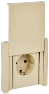 Розетка 1-местная с заземлением, шторками и крышкой IEK Forte&Piano FP-R16-16-1-44-K10 ваниль
