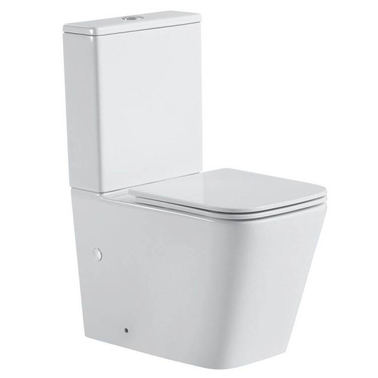 Унитаз компакт Black&White W-7703 7703W Безободковый Белый