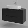 Тумба с раковиной Orange Line Li-100TubMDF+B07-675W черная матовая, 100 см фото 2