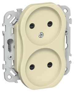 Розетка 2-местная с защитными шторками IEK Flite FI-R23-10-1-K87 навахо