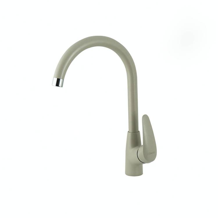 Смеситель для кухни Lemark Linara LM0405PGR с высоким поворотным изливом Грей