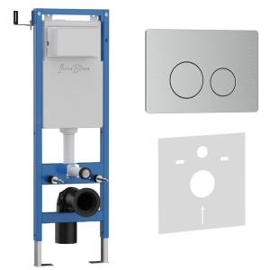 Система инсталляции для унитазов Iberica Blanca Inox-O IB.001M.8132 кнопка смыва хром матовый