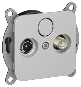 ТВ-розетка TV+SAT оконечная IEK Flite FI-AF23-O-K47 алюминий