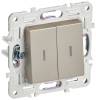 Выключатель 2-клавишный IEK Skandy SK-V20-1-10-K37 шампань