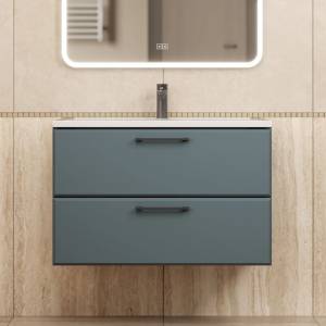 Тумба с раковиной Uperwood Foster New подвесная, серый графит, 80 см Тумба с раковиной Uperwood Foster New подвесная, серый графит, 80 см