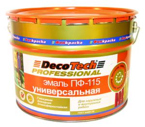 Эмаль DecoTech ПФ-115 серая под RAL7040 0.9 кг