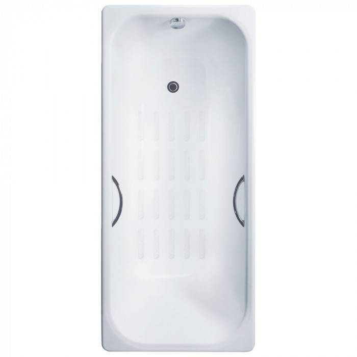 Чугунная ванна Delice Aurora DLR230603R-AS 150x70, с антискользящим покрытием, с отверстиями под ручки, без ножек